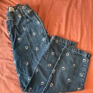 Urban Outfitters BDG Jeans Women's S SmileyFace Print Elastic Waist Denim Cotton